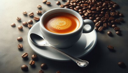 cup of hot creamy coffee