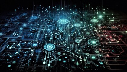 technology background in blue color