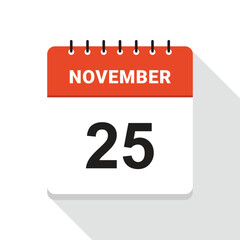 November 25 Calendar Date icon