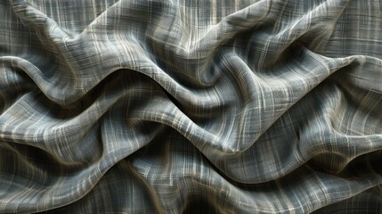 Captivating abstract image of intricately draped and folded fabric creating mesmerizing waves and swirls in a refined minimalist monochromatic design  The fluid organic movement and soft