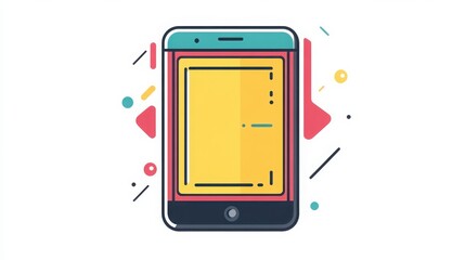 A simple line vector icon of a smartphone, designed to emphasize reservation features through touchscreen highlights, ideal for web and app interfaces with a minimal