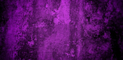 long background of purple color cracked wall, Old black purple painted metal wall Cracked paint texture Dark magenta background with paint drips Baner with a toned rough texture