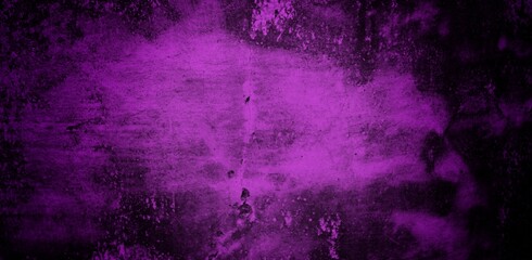 long background of purple color cracked wall, Old black purple painted metal wall Cracked paint texture Dark magenta background with paint drips Baner with a toned rough texture
