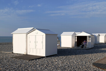 Naklejka premium cabanes de plage à Mer-Les-Bains