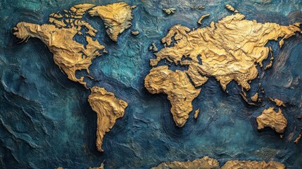 Fototapeta premium Slow migration of continents as Earth's tectonic plates shift across the surface over time
