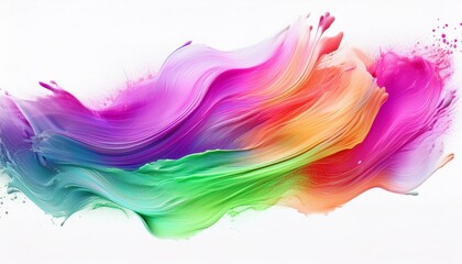 neon pink , neon green, neon purple , neon orange airbrush stroke on white background