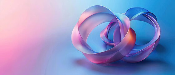 Abstract colorful with two ribbon in gradient purple and blue background