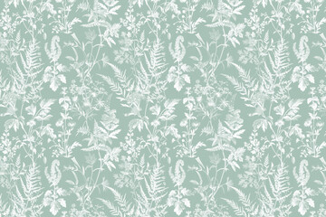 Toile floral pattern tapestry. Vintage monochrome botanical wallpaper pattern. Background image. Created with Generative AI technology