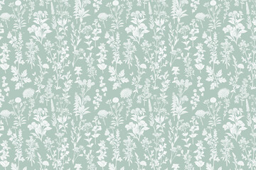 Toile floral pattern tapestry. Vintage monochrome botanical wallpaper pattern. Background image. Created with Generative AI technology