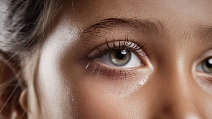 Fototapeta premium a close-up of a woman's eye with a cinematic look.