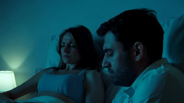 Depression and erectile dysfunction. Man and woman with stress, sex problems or anxiety in relationship difficulties. Marriage and divorce problem