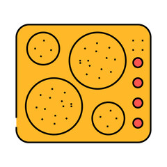 Fototapeta premium electric cooktop line icon vector. electric cooktop sign. isolated symbol illustration