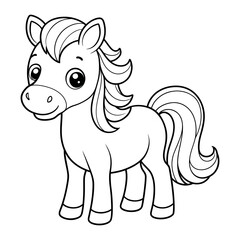 horse coloring page for kids