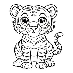 tiger coloring page for kids