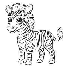 zebra coloring page for kids