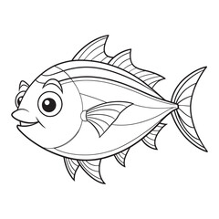 a tuna fish coloring page for kids