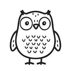 Fototapeta premium Cute Cartoon Owl with Simple Design for Kids