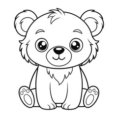 bear coloring page for kids 