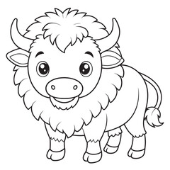bison coloring page for kids