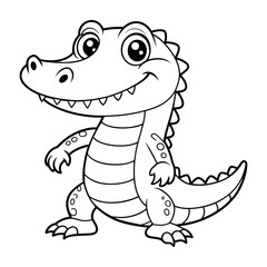 crocodile vector art for coloring page