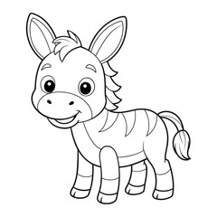 donkey vector art for coloring page