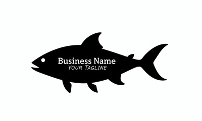 Obraz premium Black Fish Silhouette Logo Template 