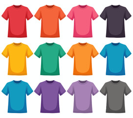 Naklejka premium Blank T-Shirts in Various Colors 