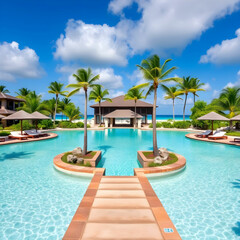 Resort exotic swimming beach pool