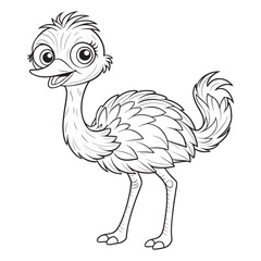 emu coloring page for kids