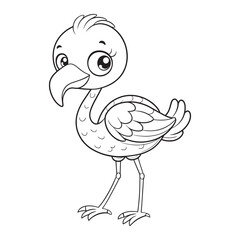 flamingo coloring page for kids