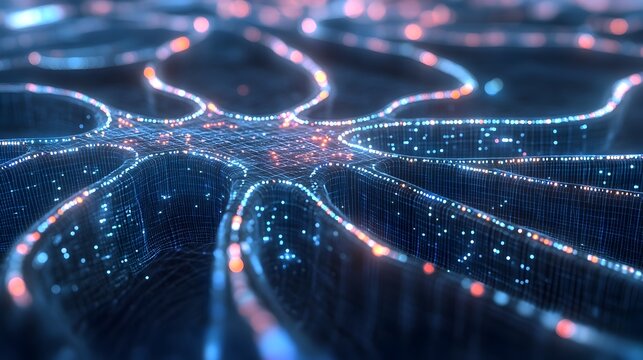 Intricate visualization of deep learning algorithms and neural networks on a futuristic digital interface showcasing the complexity and interconnectedness of intelligence systems