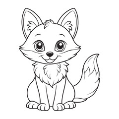 Fox coloring page for kids