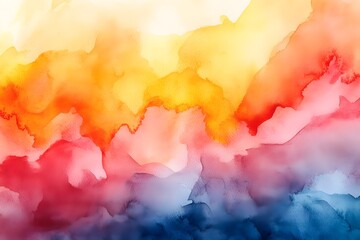 Vibrant Flowing Watercolor Abstract with Gratitude and Golden Harmony