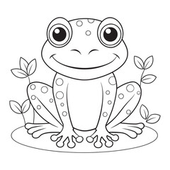 a cute frog coloring page for kids