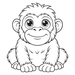 gorilla coloring page for kids