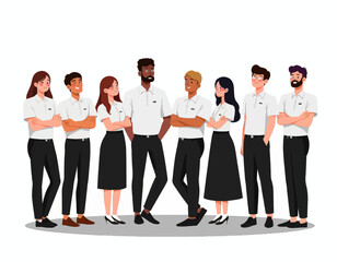 Obraz premium Diverse Group of People in Uniform 