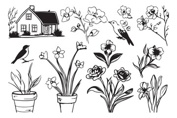 Elegant Hand-Drawn Floral Designs.