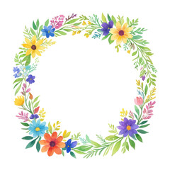 Obraz premium Floral Wreath with White Background 