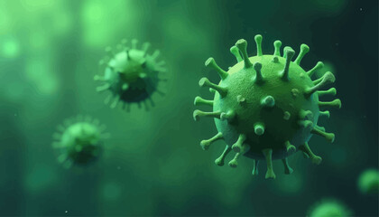 Obraz premium Green Virus Closeup 