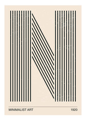 Poster in 70s style with retro alphabet letters