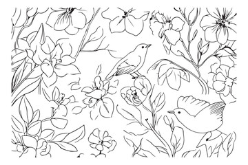 Elegant Hand-Drawn Floral Designs.