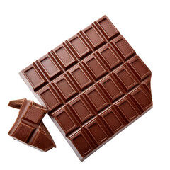 Delicious chocolate bar with smooth texture and rich flavor isolated on a white background, transparent background.