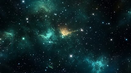 Obraz premium A deep space nebula with swirling clouds of gas and dust, illuminated by distant stars.