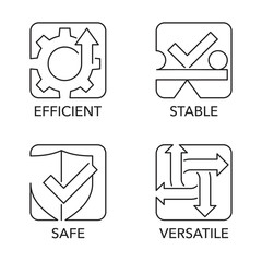 General benefits for tools - Safe, Versatile, Efficient, Stable