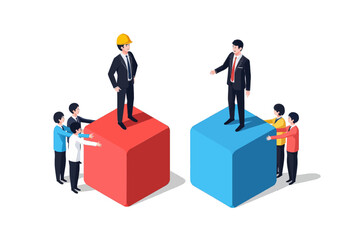 Teamwork and Business Success Illustration  
