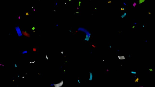 Vibrant Confetti Display in the Air