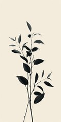 Elegant and minimal plant silhouette