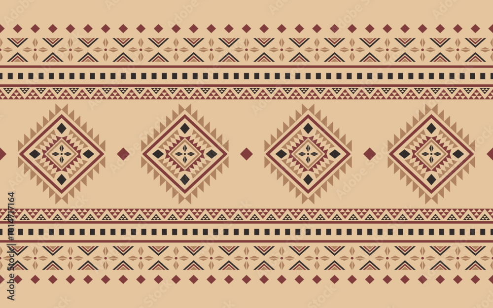 Wall mural Ancient echoes Aztec geometric seamless patterns southwest Navajo Native American tribal ethnic colorful for textile printing