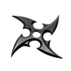 Black Throwing Star with Sharp Points and Smooth Finish.