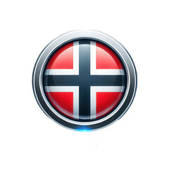 Obraz premium Norway flag button design with glossy finish and rim